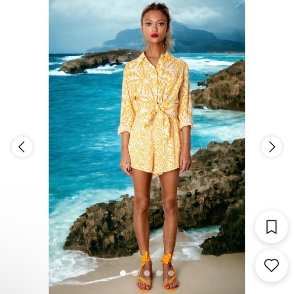 LE SUPERBE Sunstruck BF Shirt in Orange-White size 6 NEW $275 - Picture 1 of 10